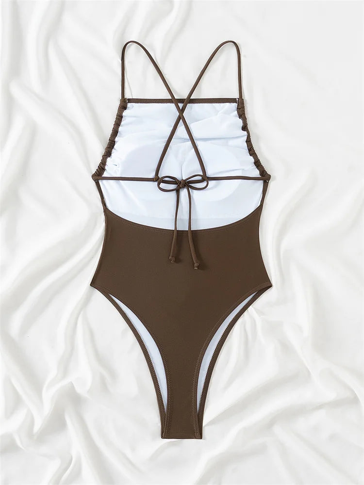 Lacy one piece swimsuit