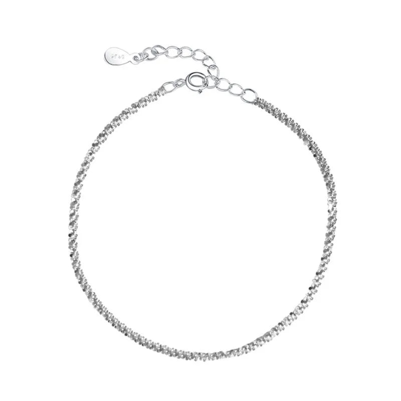 925 Silver Sparkling Sparkling Starry Sky anklets, fashionable, simple and niche design sense anklets