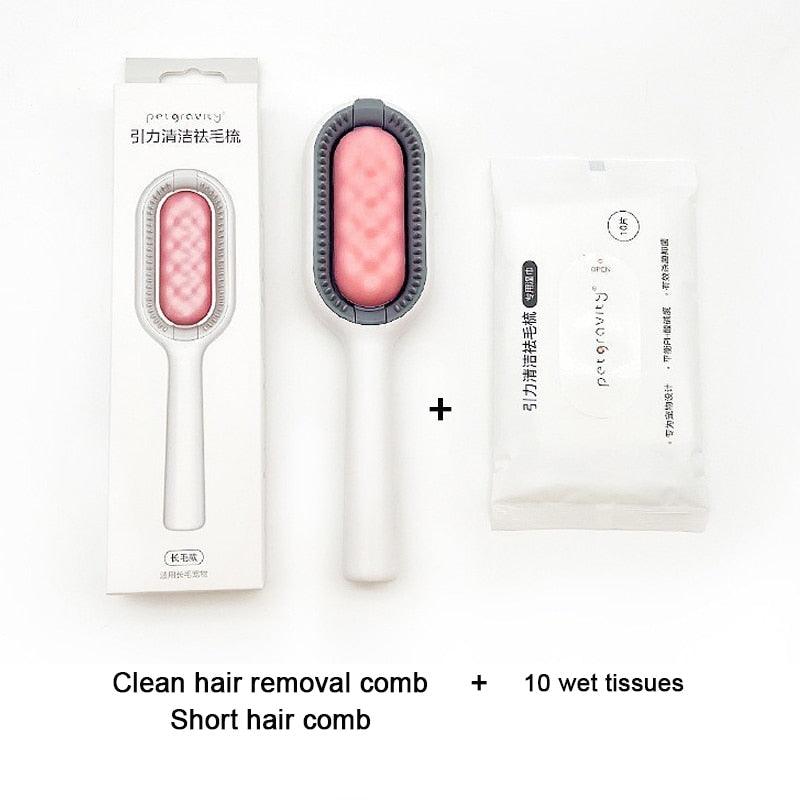 Minimalist Pet Grooming Brush with Steam Cleaning System