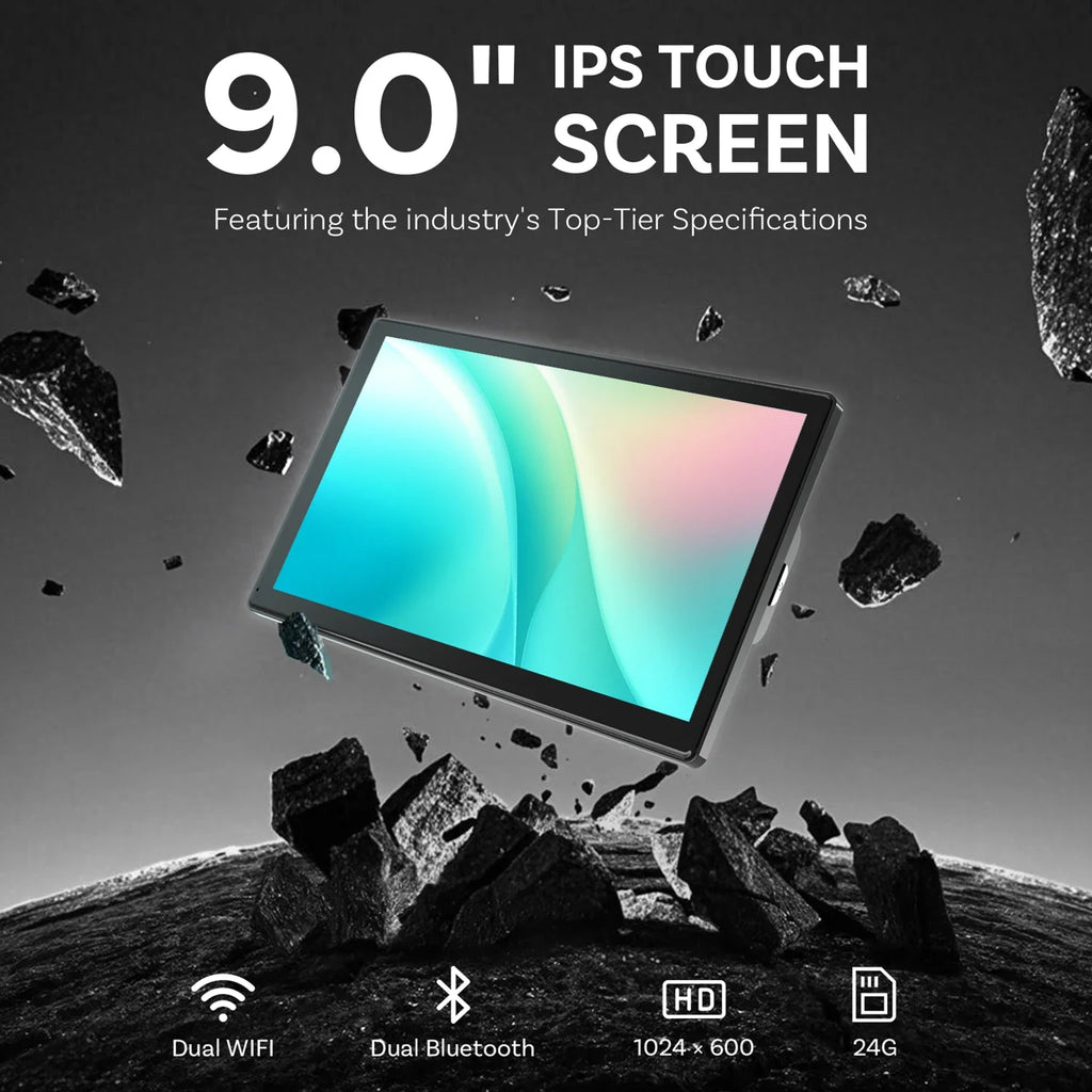 9 Inch Portable Wireless CarPlay Screen, Apple CarPlay and Android Auto Touch Display