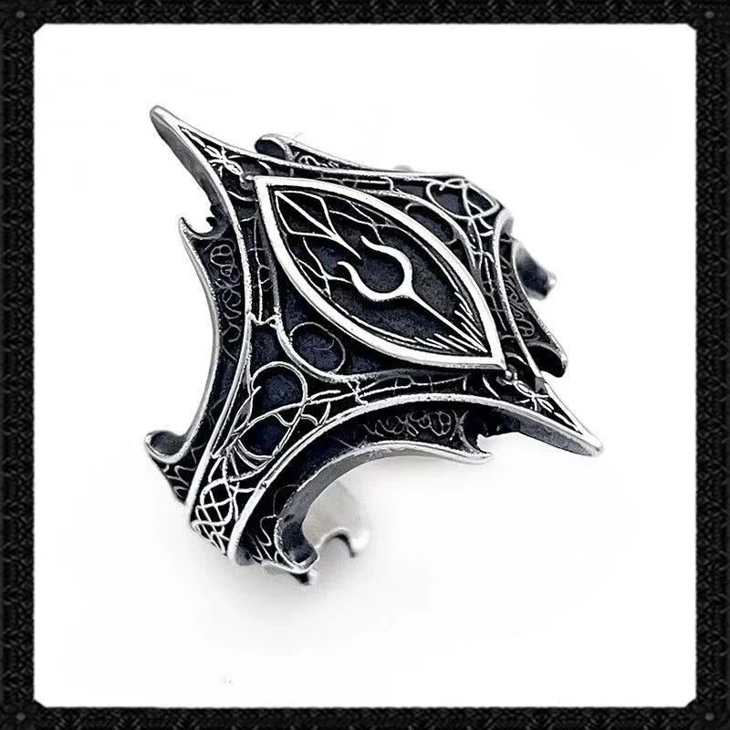 Classical Gothic Vintage Sweet Darkness Ring, Classic Gothic Emblem Personalized Ring, Trendy Men's Party Jewelry Accessories