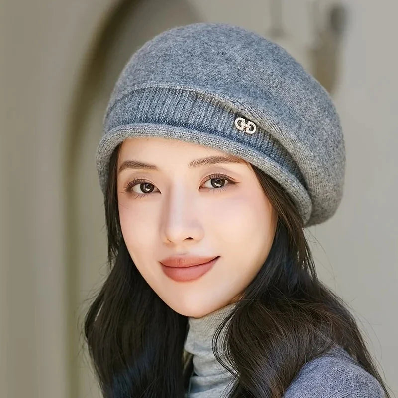 Women’s Soft Jacquard Knit Beret Cap Lightweight Stretchy Hat - Image 4