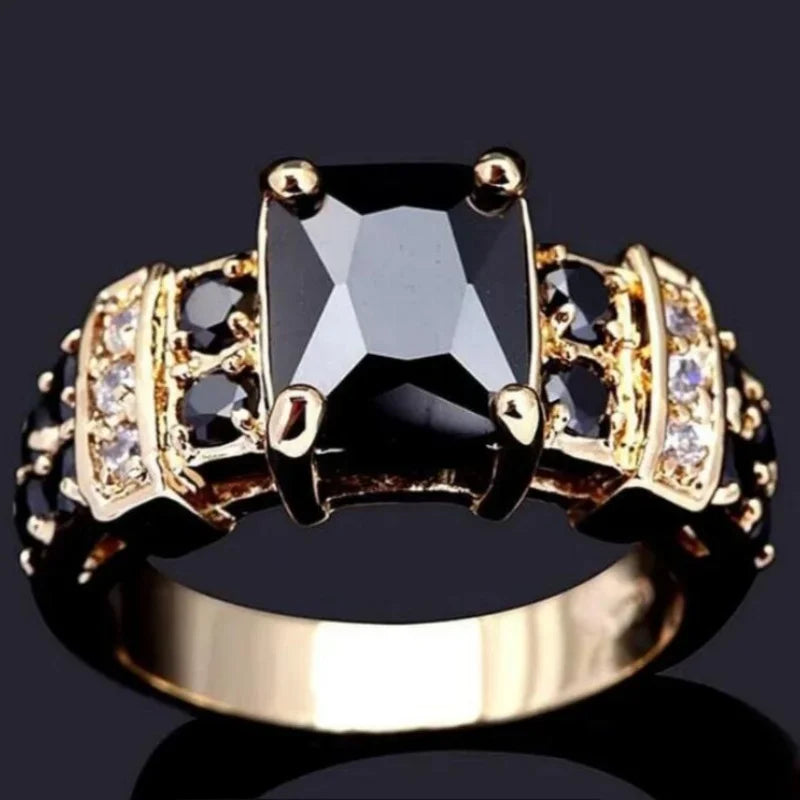 Fashion Exquisite Gold Color Square Shape Hoop Rings For Women Party Accessories Gifts Custom Jewelry