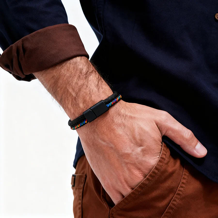 Noter New Personalized Handmade Rope Bracelet For Men Detachable Buckle 4 Colors Grade A Ethnic Fabric Bangle Pulseria Homme