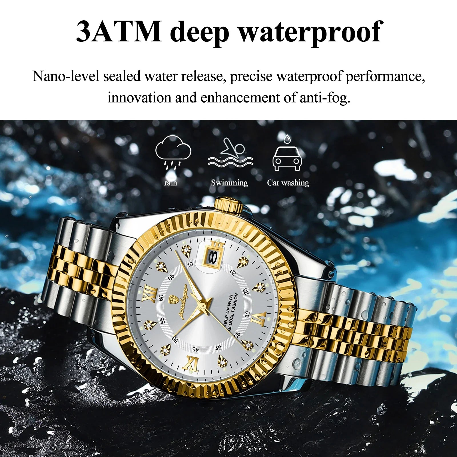 POEDAGAR Classic Luxury Men's Quartz Watches Stainless Steel Date Man Watch Waterproof Luminous Fashion Business Male Wristwatch