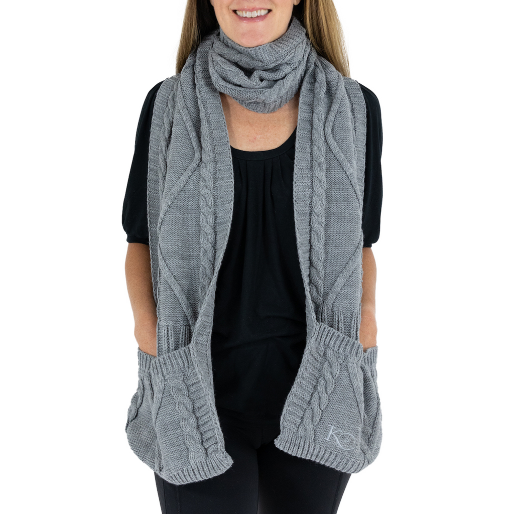 Knit Scarf with Pockets