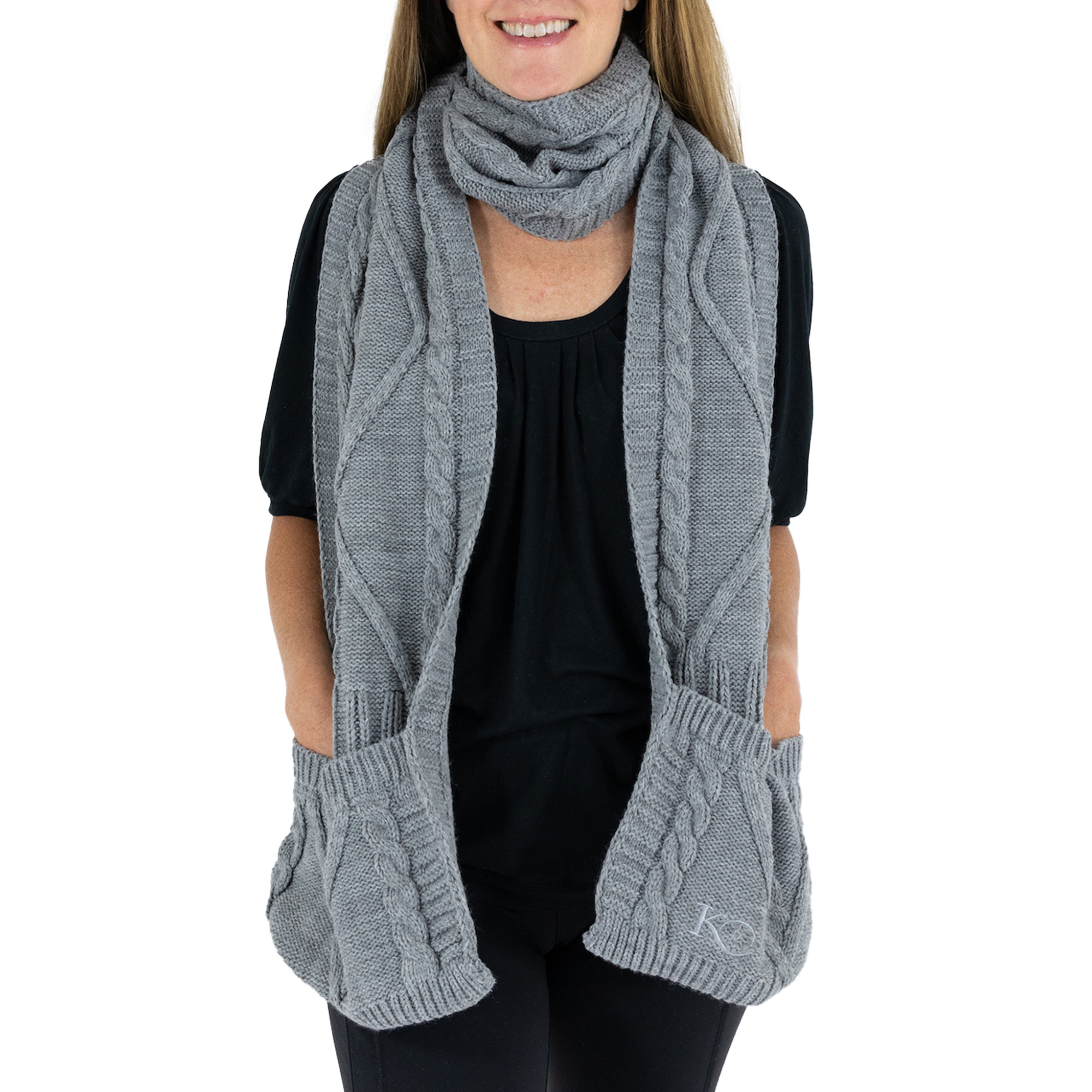 Knit Scarf with Pockets