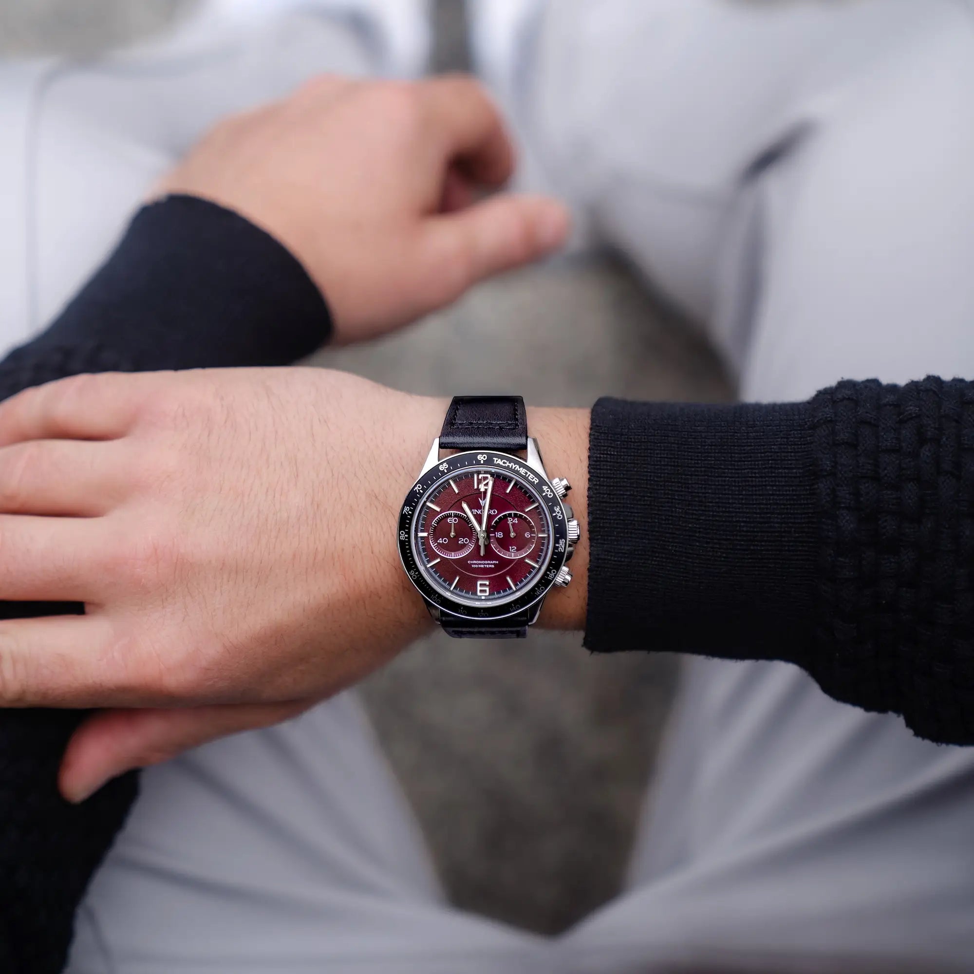 The Apex Scarlet Iron Watch - 42mm Precision Timepiece
