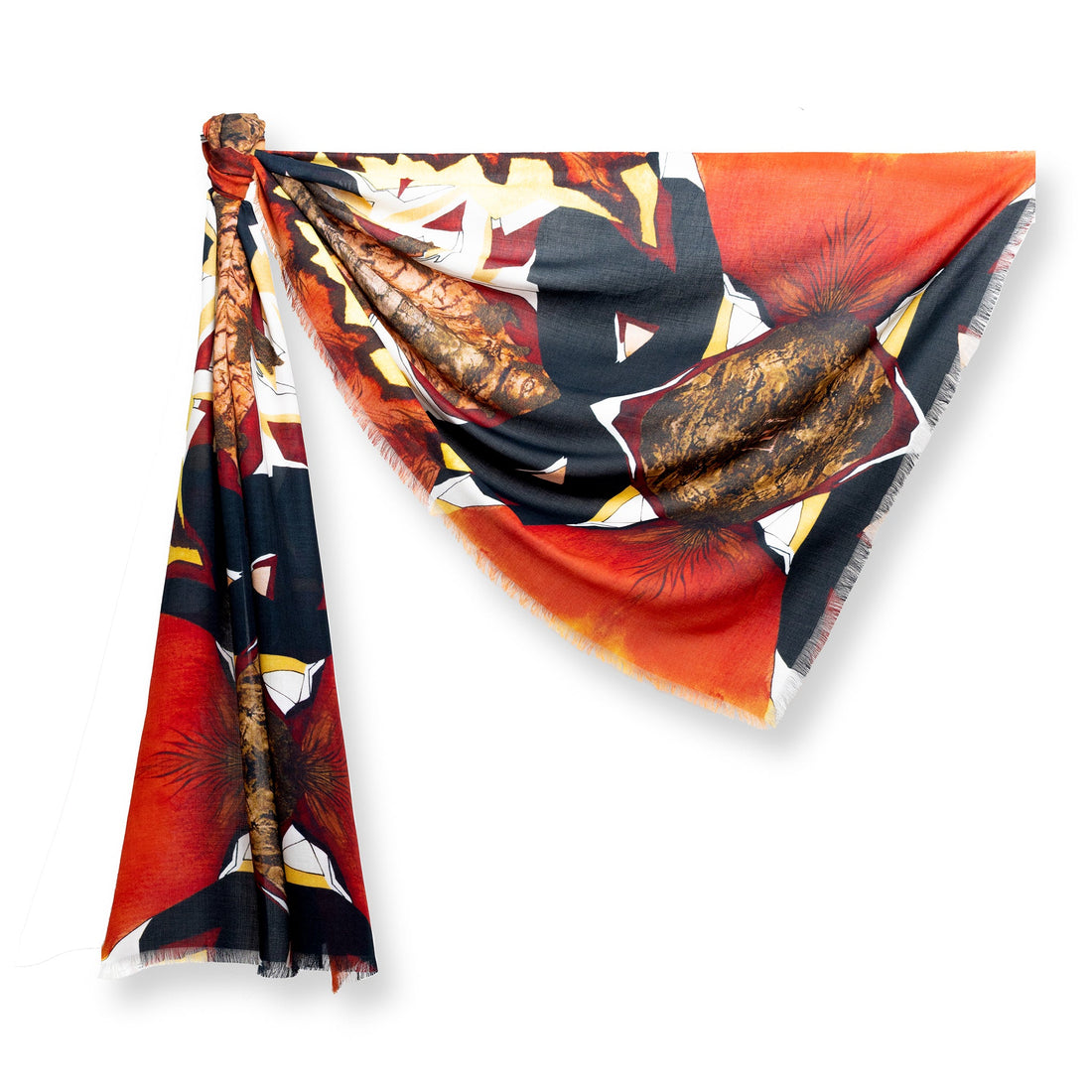 Women's Rectangle Scarf with Abstract Art