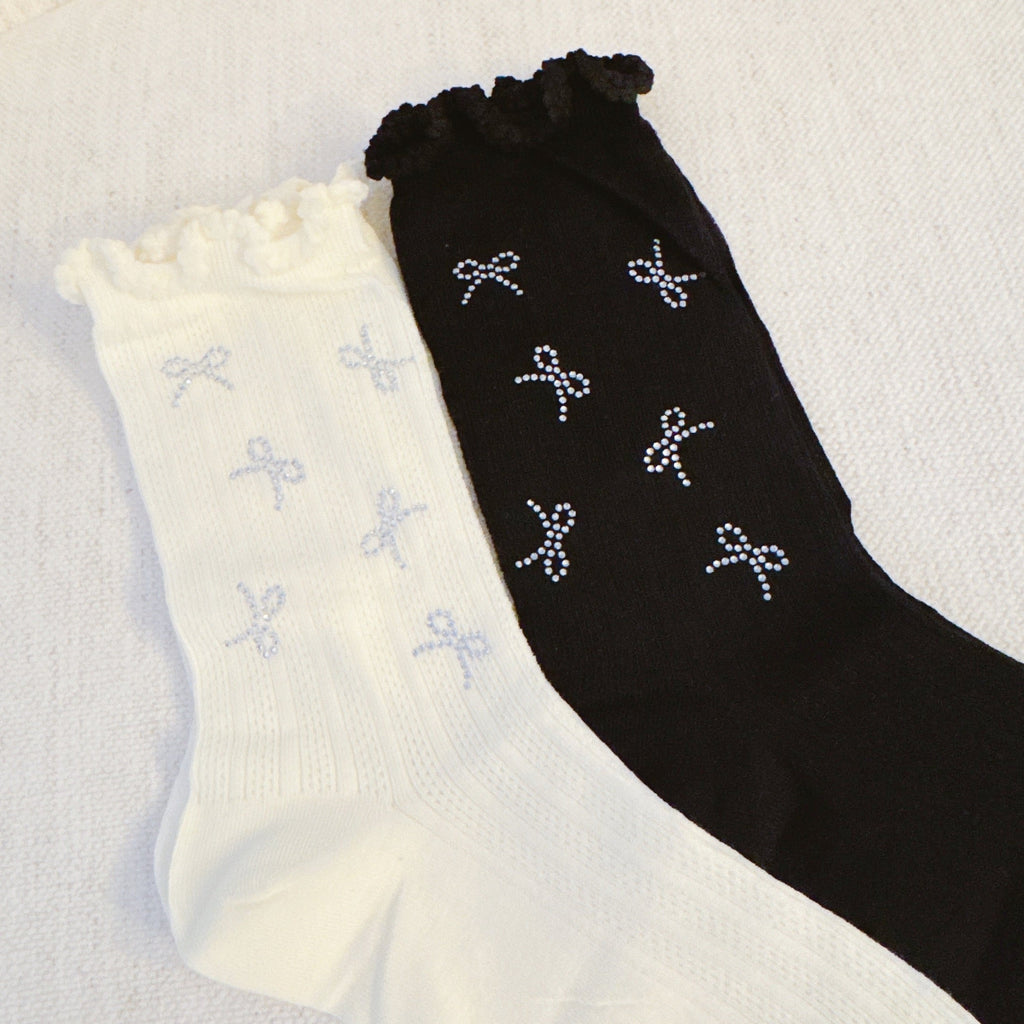Scattered Bows Socks Set Of 2