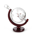 900ML Creative Globe Decanter Set with Lead-free Carafe Exquisite Wood-stand and 2 Glasses Whiskey Decanter Globe Grade Gift