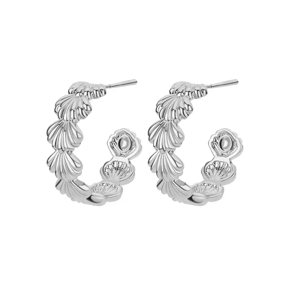 C-shaped Shell Stainless Steel Earrings For Women Korean Style Gold Plated Piercing Earring Luxury Quality Jewelry Birthday Gift