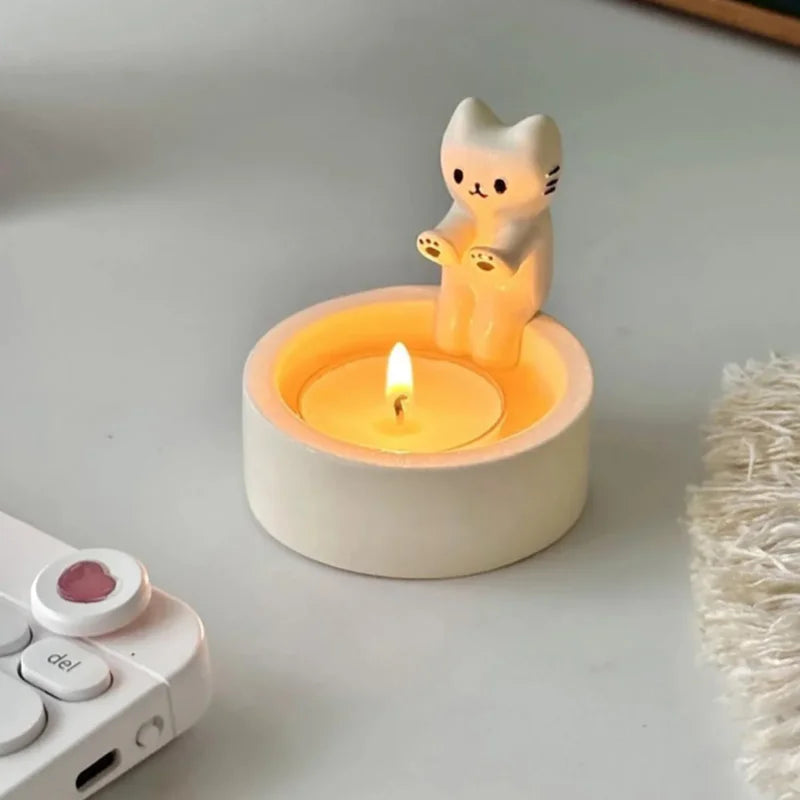 Cat Paw Candle Holder, Cute Kitten Resin Tea Light Holder for Home Decor