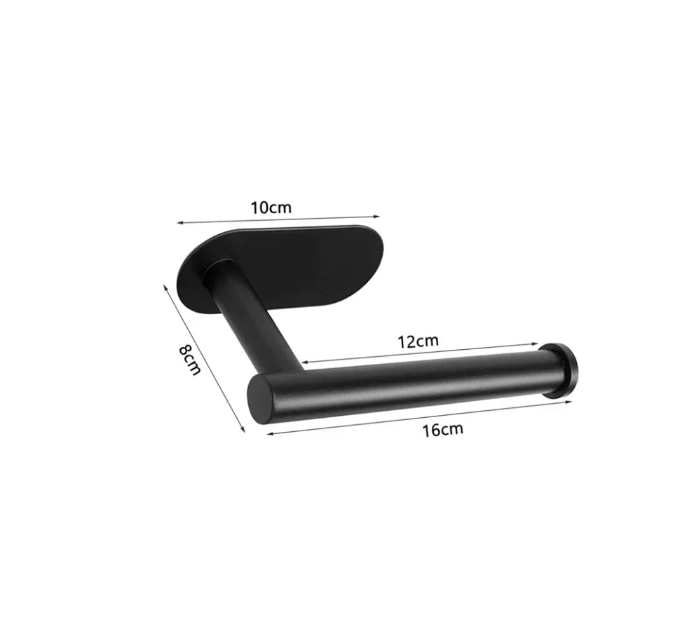 Self-Adhesive Toilet Paper Holder – No-Drill Stainless Steel Roll Holder with Shelf