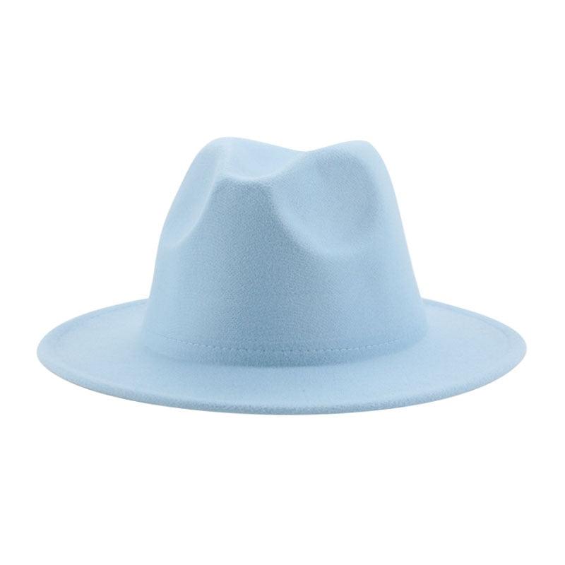 Unisex Wide Brim Fedora Hat - Retro Vintage Brown Formal Fedora