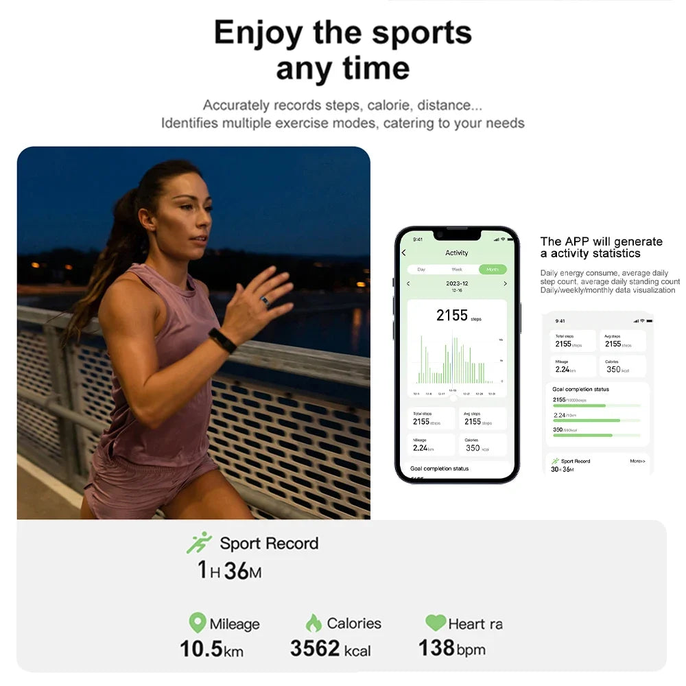 COLMI R02 Smart Ring Titanium Steel Health Tracker