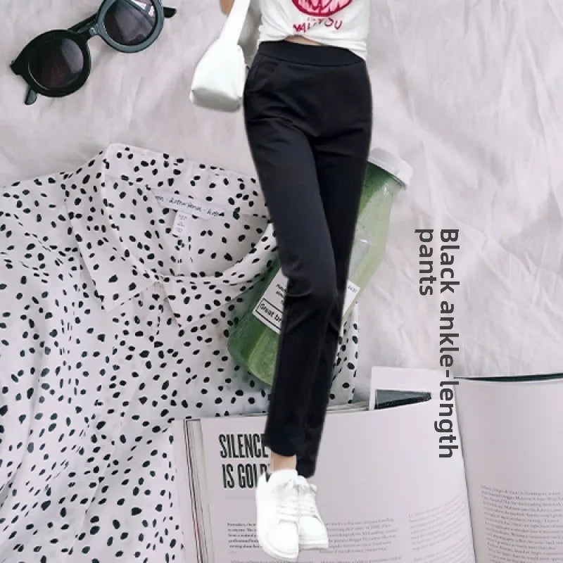 Womens High Waisted Ankle Length Pants Business Casual Trousers - Image 10