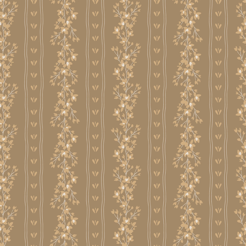 Scottie Wallpaper – Modern Farmhouse Brown, Tan, Pink & White