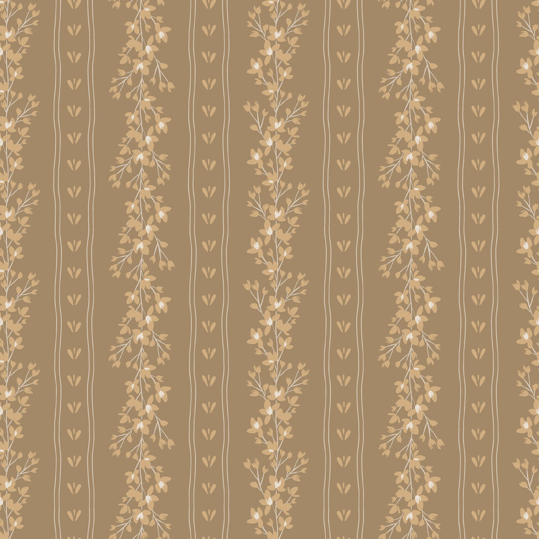 Scottie Wallpaper – Modern Farmhouse Brown, Tan, Pink & White