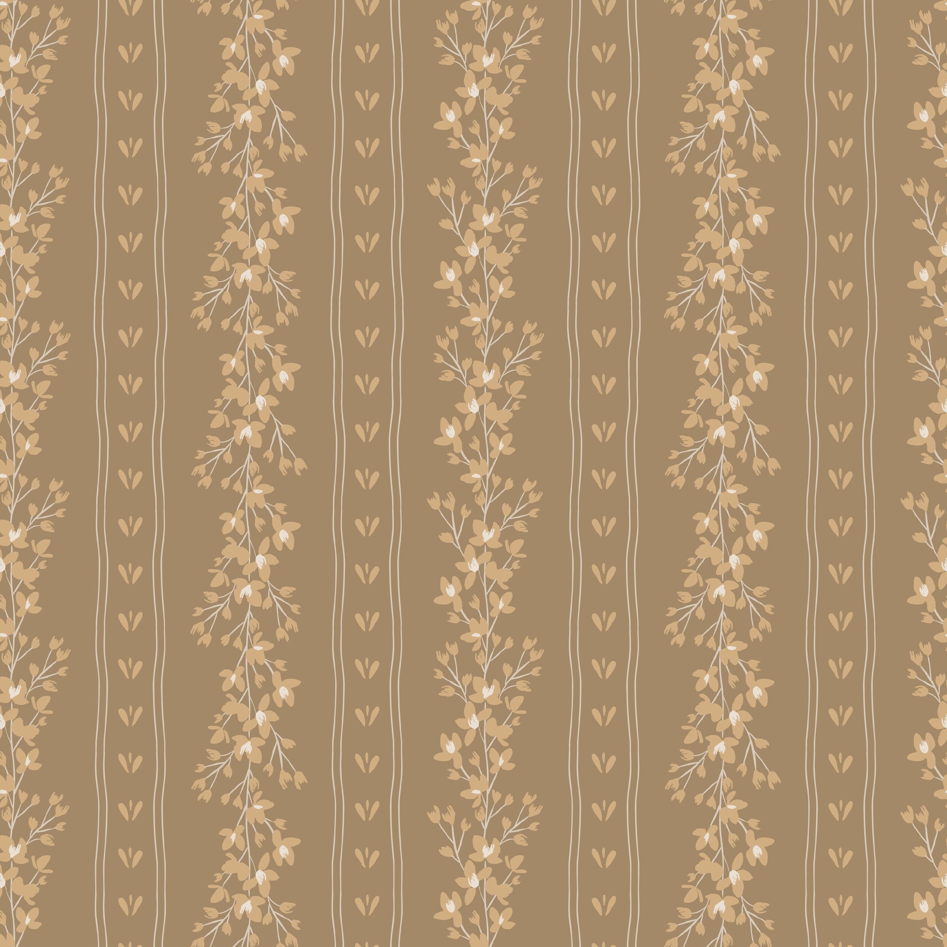 Scottie Wallpaper – Modern Farmhouse Brown, Tan, Pink & White