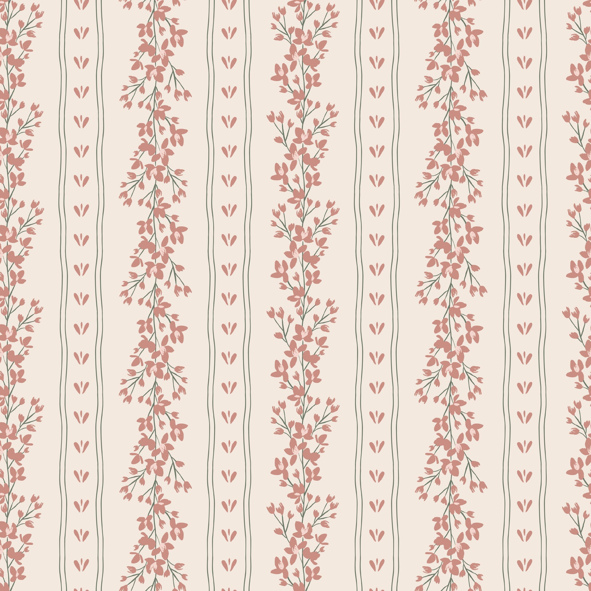 Scottie Wallpaper – Modern Farmhouse Brown, Tan, Pink & White