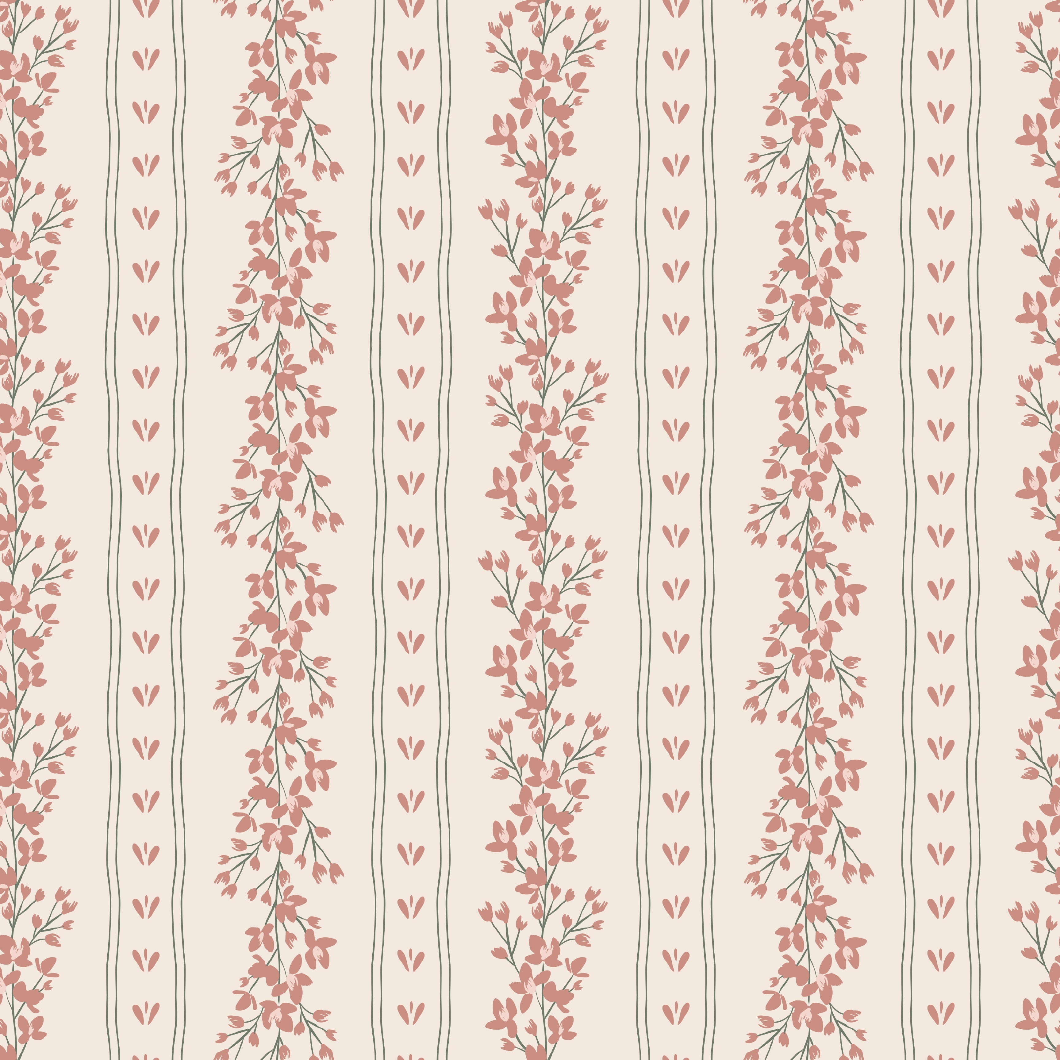 Scottie Wallpaper – Modern Farmhouse Brown, Tan, Pink & White