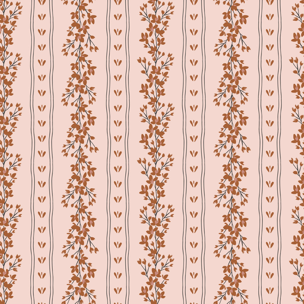 Scottie Wallpaper – Modern Farmhouse Brown, Tan, Pink & White