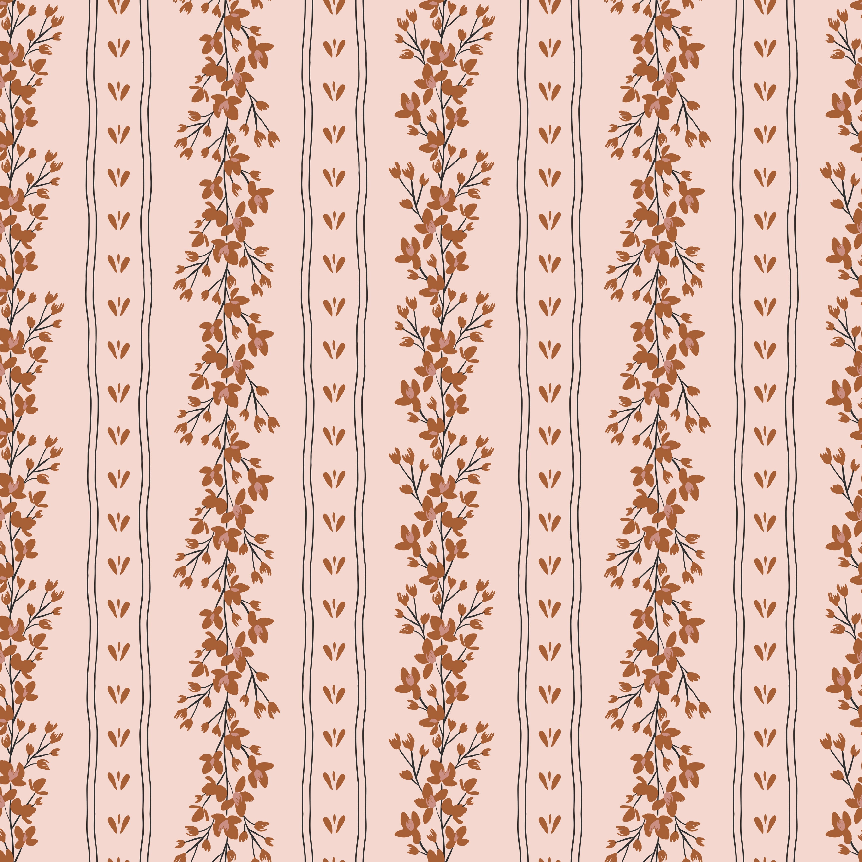 Scottie Wallpaper – Modern Farmhouse Brown, Tan, Pink & White