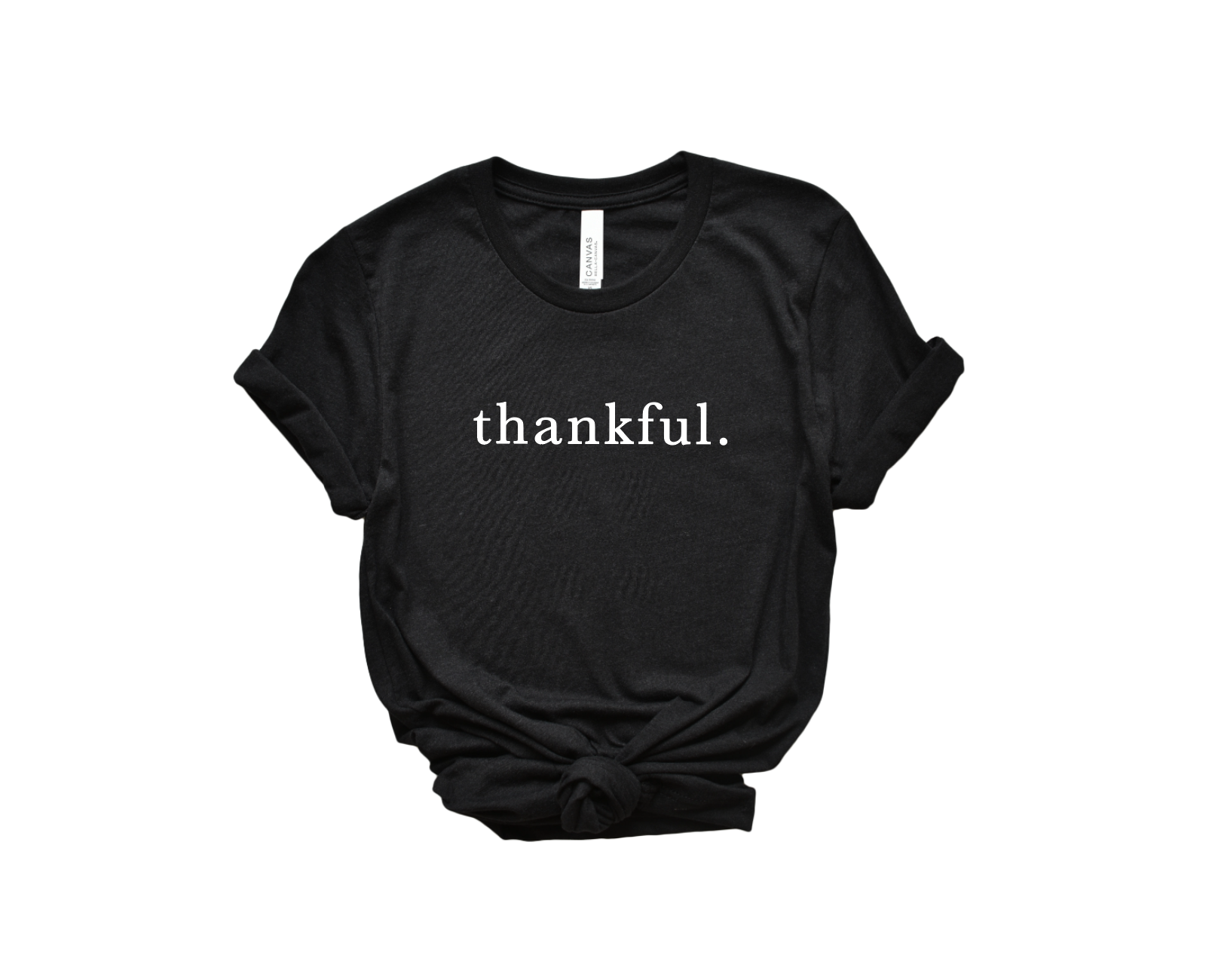 thankful. Cotton Graphic Tee - Minimalist Casual Women's Top