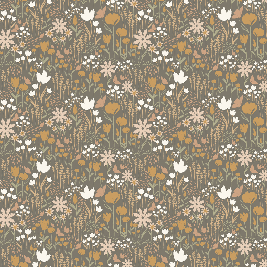 Eloise Floral Removable Wallpaper in Terracotta and Brown
