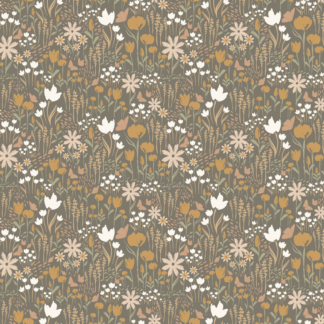 Eloise Floral Removable Wallpaper in Terracotta and Brown