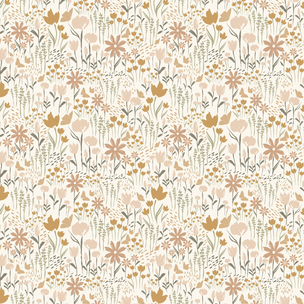 Eloise Floral Removable Wallpaper in Terracotta and Brown