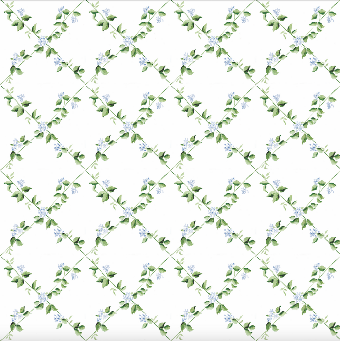 Edna Geometric Removable Wallpaper in White, Green and Light-Blue