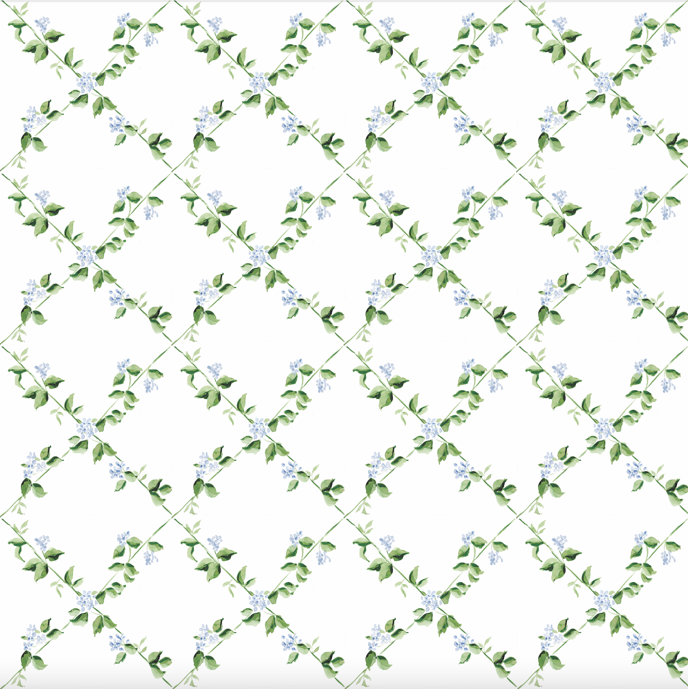 Edna Geometric Removable Wallpaper in White, Green and Light-Blue