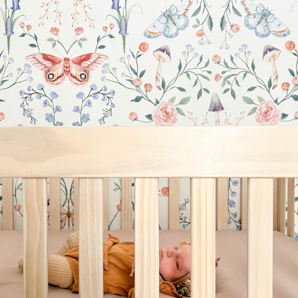 Hollis Botanical Floral Removable Wallpaper in White, Blue & Pink