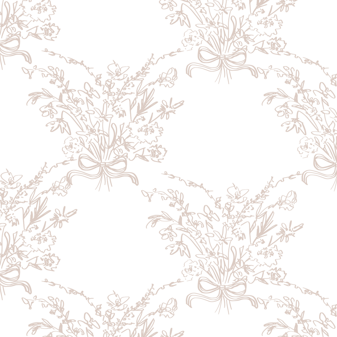 Georgia Floral Removable Wallpaper in White and Blue-Grey