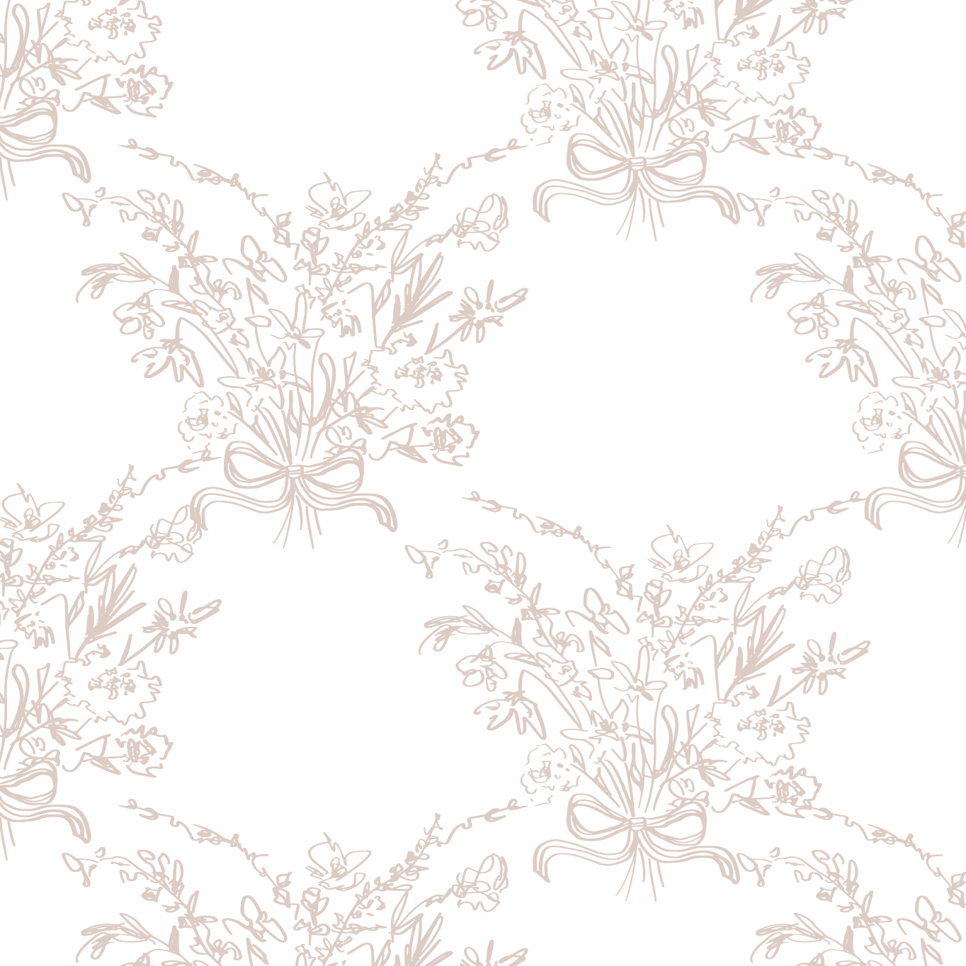 Georgia Floral Removable Wallpaper in White and Blue-Grey