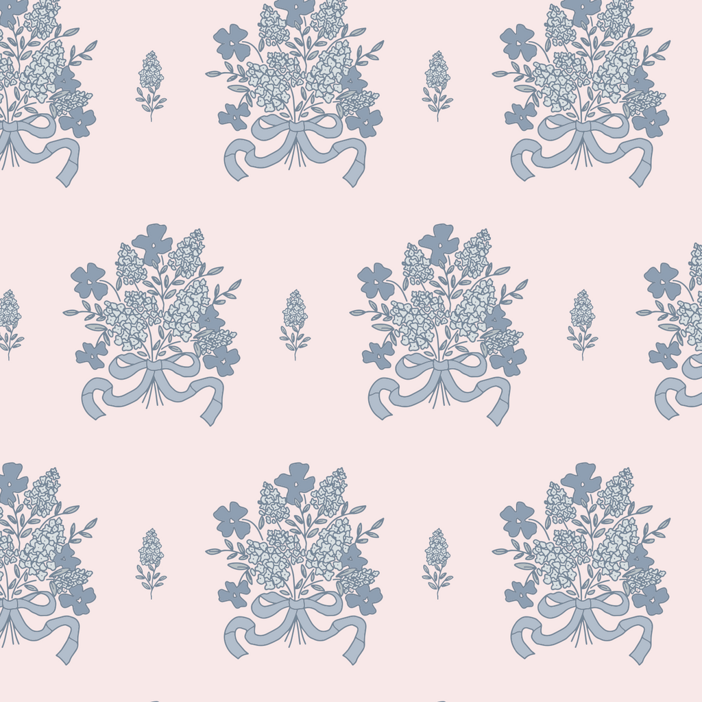Freya Floral Removable Wallpaper in Pink and Blue