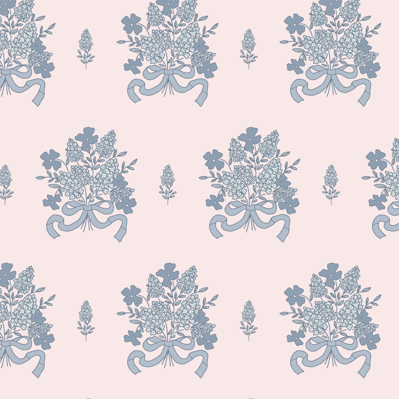 Freya Floral Removable Wallpaper in Pink and Blue