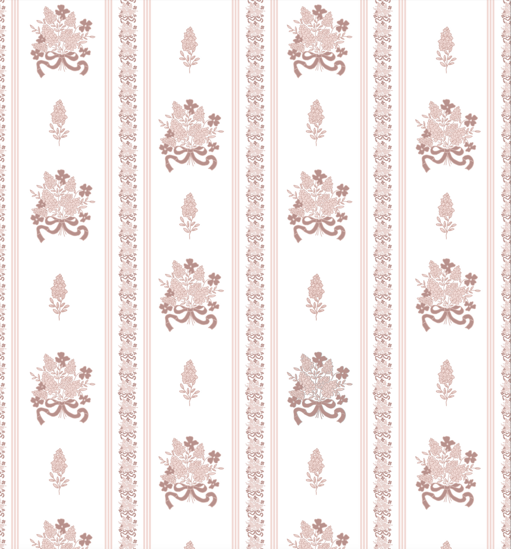 Elodie Floral Removable Wallpaper in White, Blue, and Pink