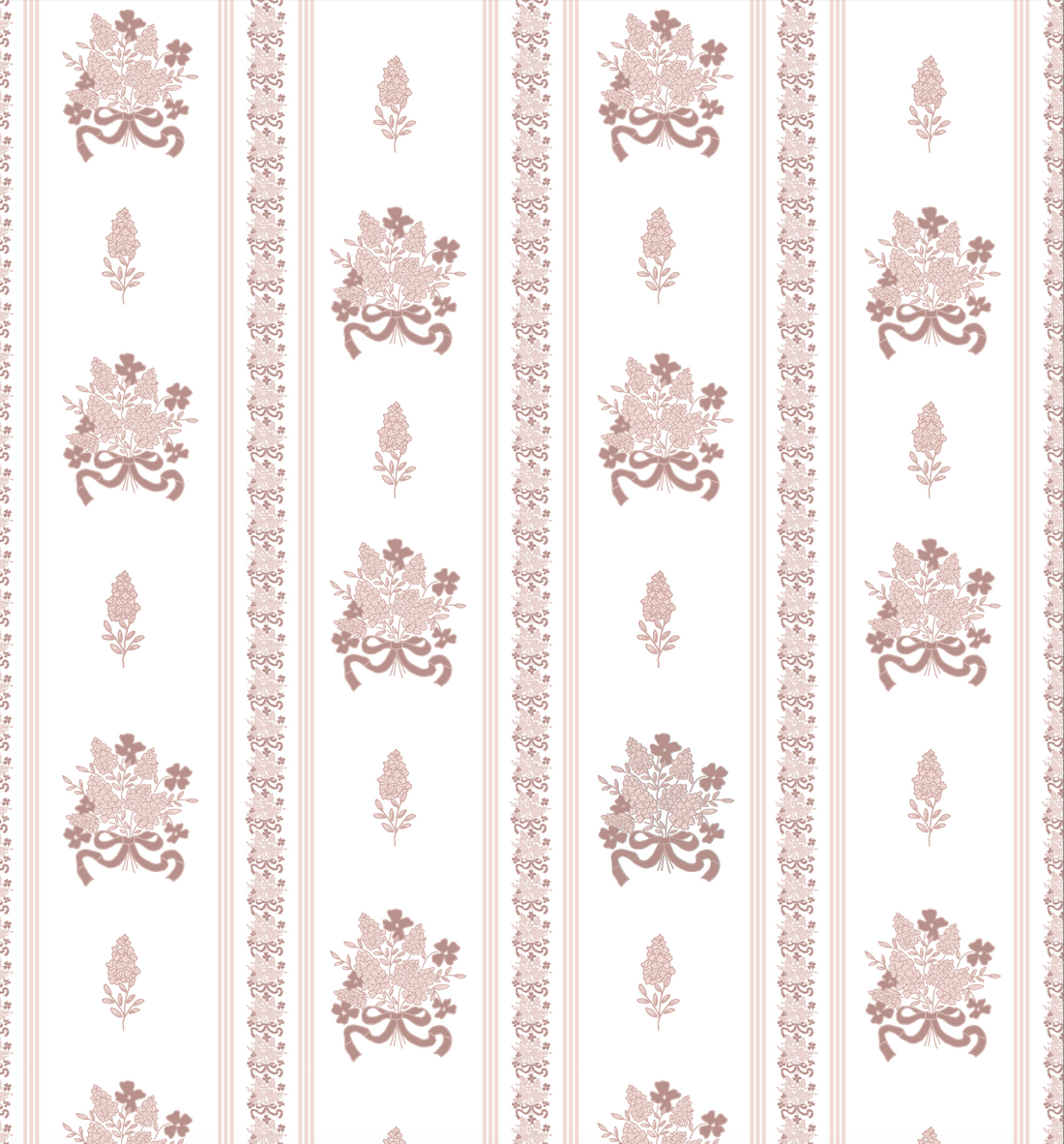 Elodie Floral Removable Wallpaper in White, Blue, and Pink