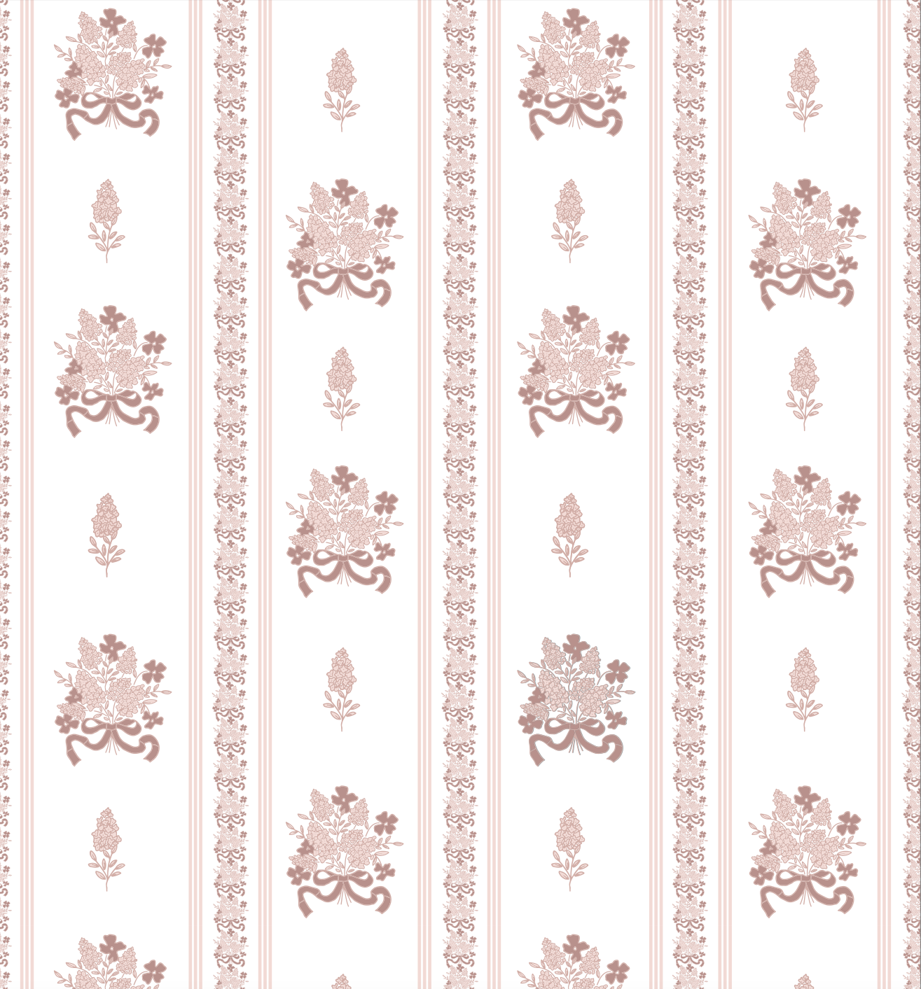 Elodie Floral Removable Wallpaper in White, Blue, and Pink