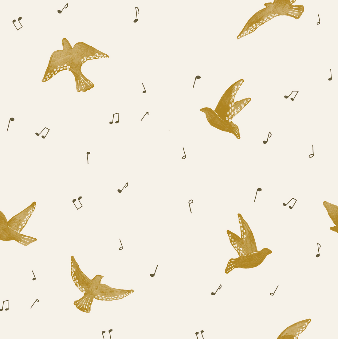 Lyra Removable Wallpaper in Cream and Gold