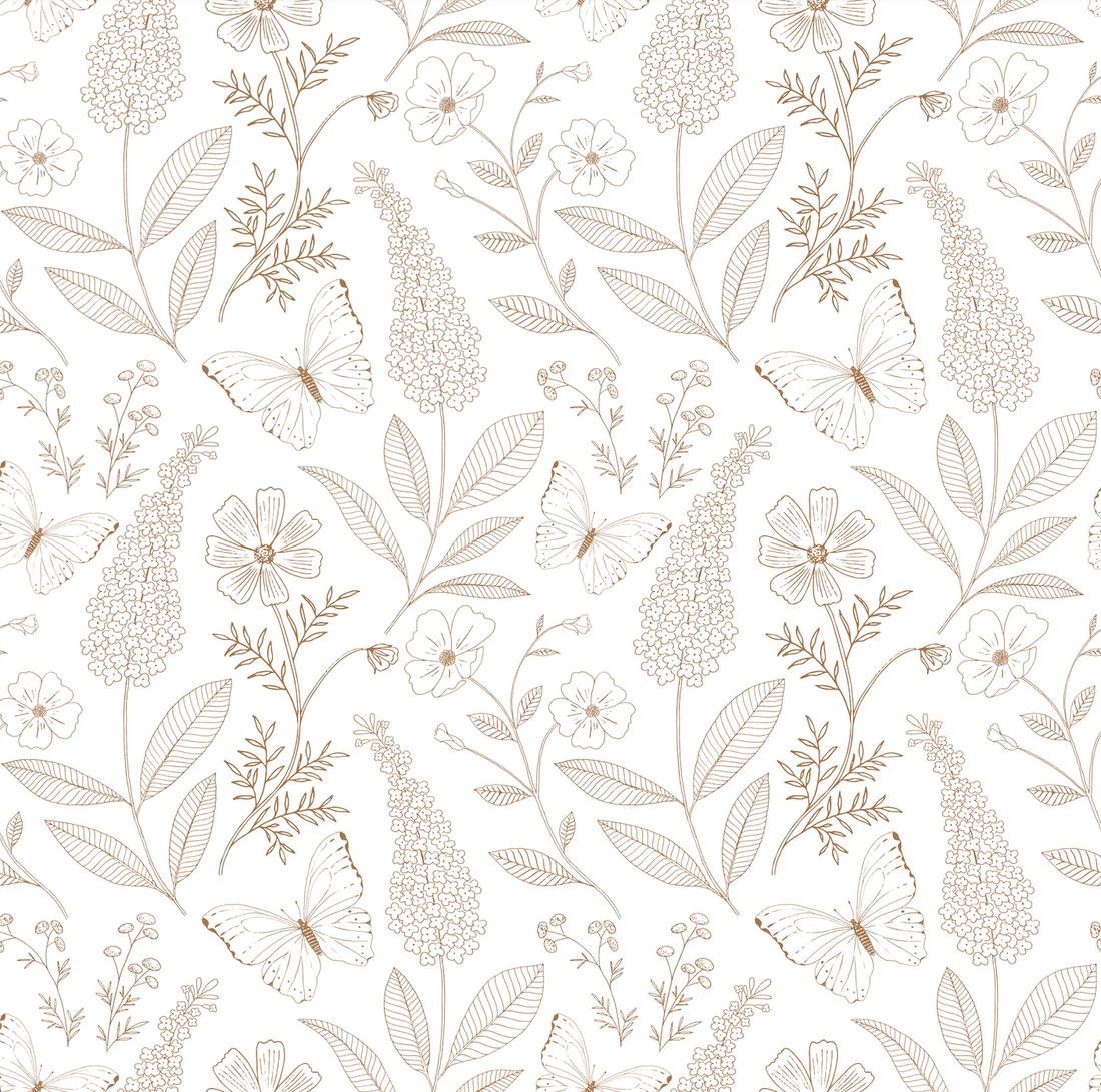 Ashlyn Floral Removable Wallpaper in Blue and Pink