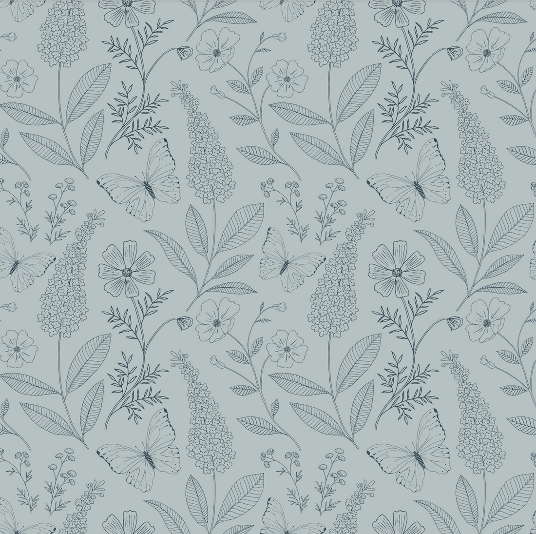 Ashlyn Floral Removable Wallpaper in Blue and Pink