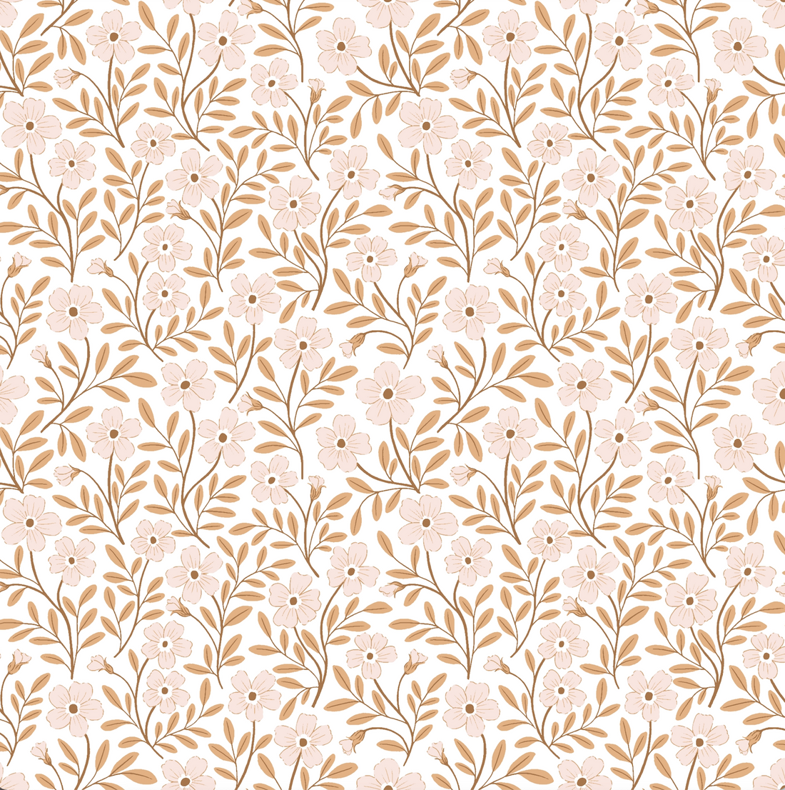 Penny Floral Removable Wallpaper in Grey, White, Sage-Green, Brown