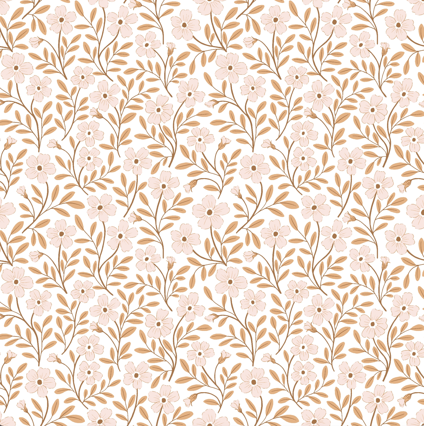 Penny Floral Removable Wallpaper in Grey, White, Sage-Green, Brown