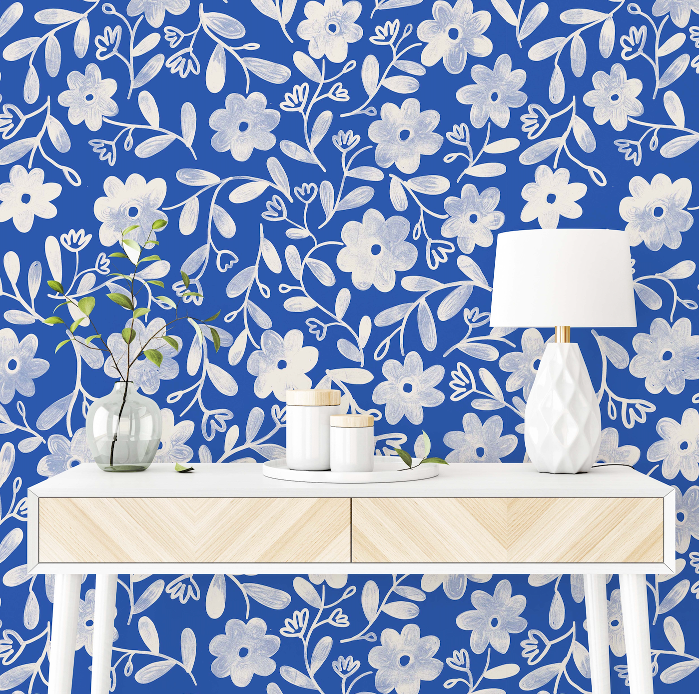 Markie Floral Bohemian Wallpaper by Christy Beasley
