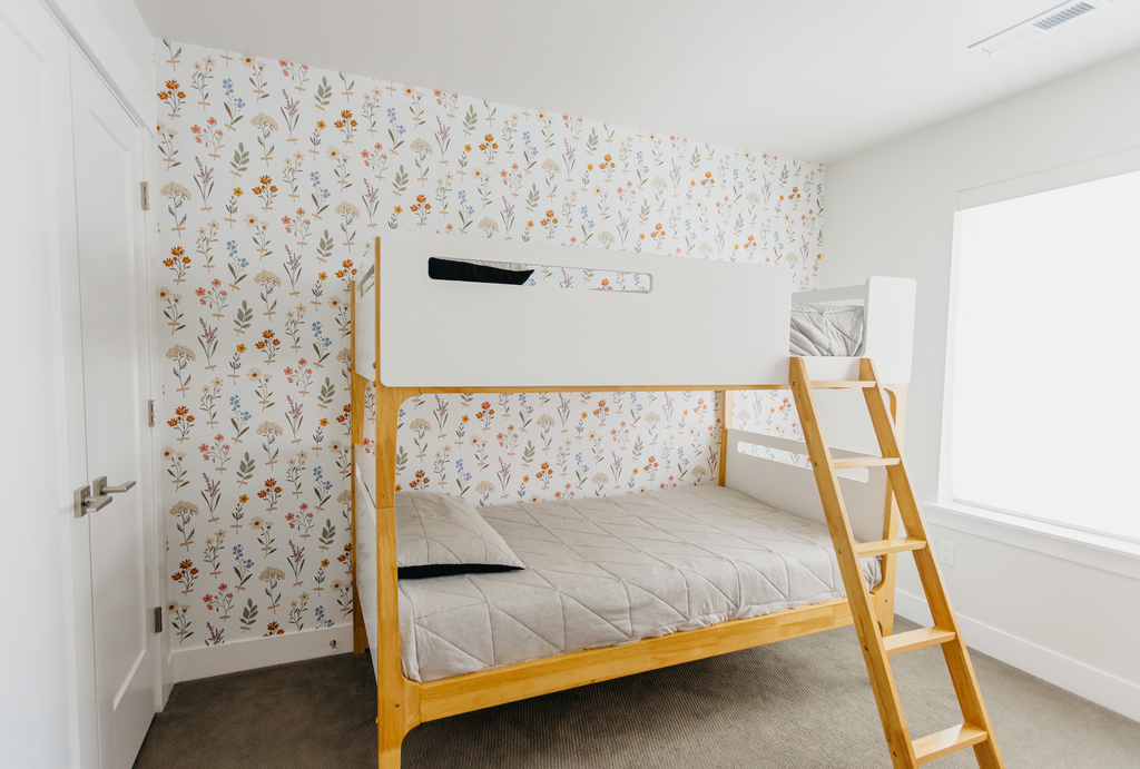 Laurence Floral Removable Wallpaper in Sage-Green and Terracotta