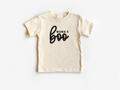 Kids Mama's Boo Tee in White and Black Cotton Crew Neck